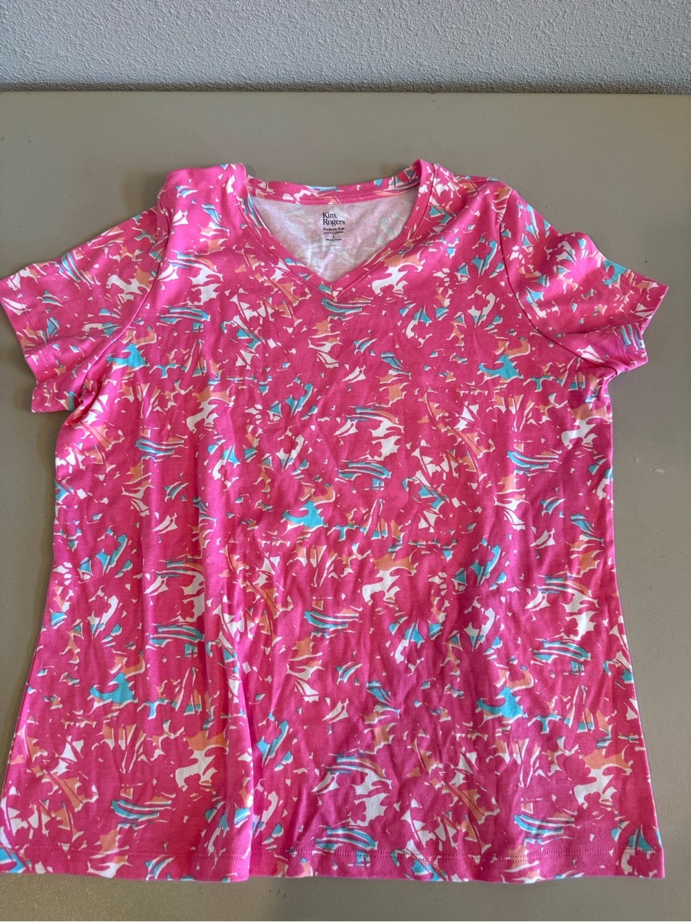 Lot of 3 Kim Rogers cotton shirts size Large Perfectly Soft short sleeve - Picture 2 of 10